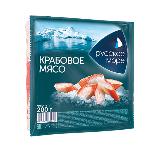 Crab meat "Russian Sea" imitation pasteurized frozen 200 g